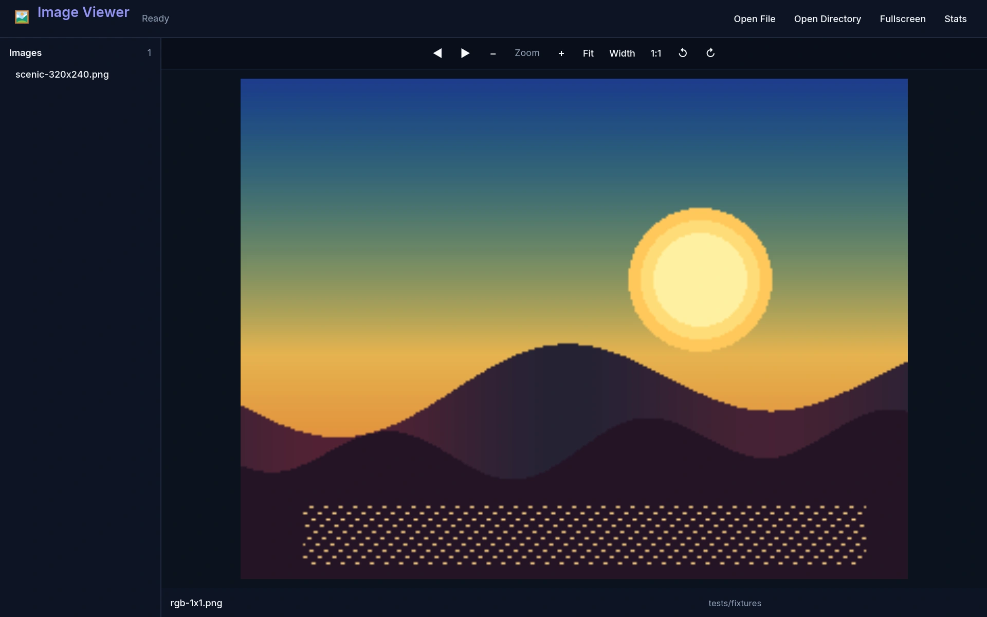 Image viewer actual running interface