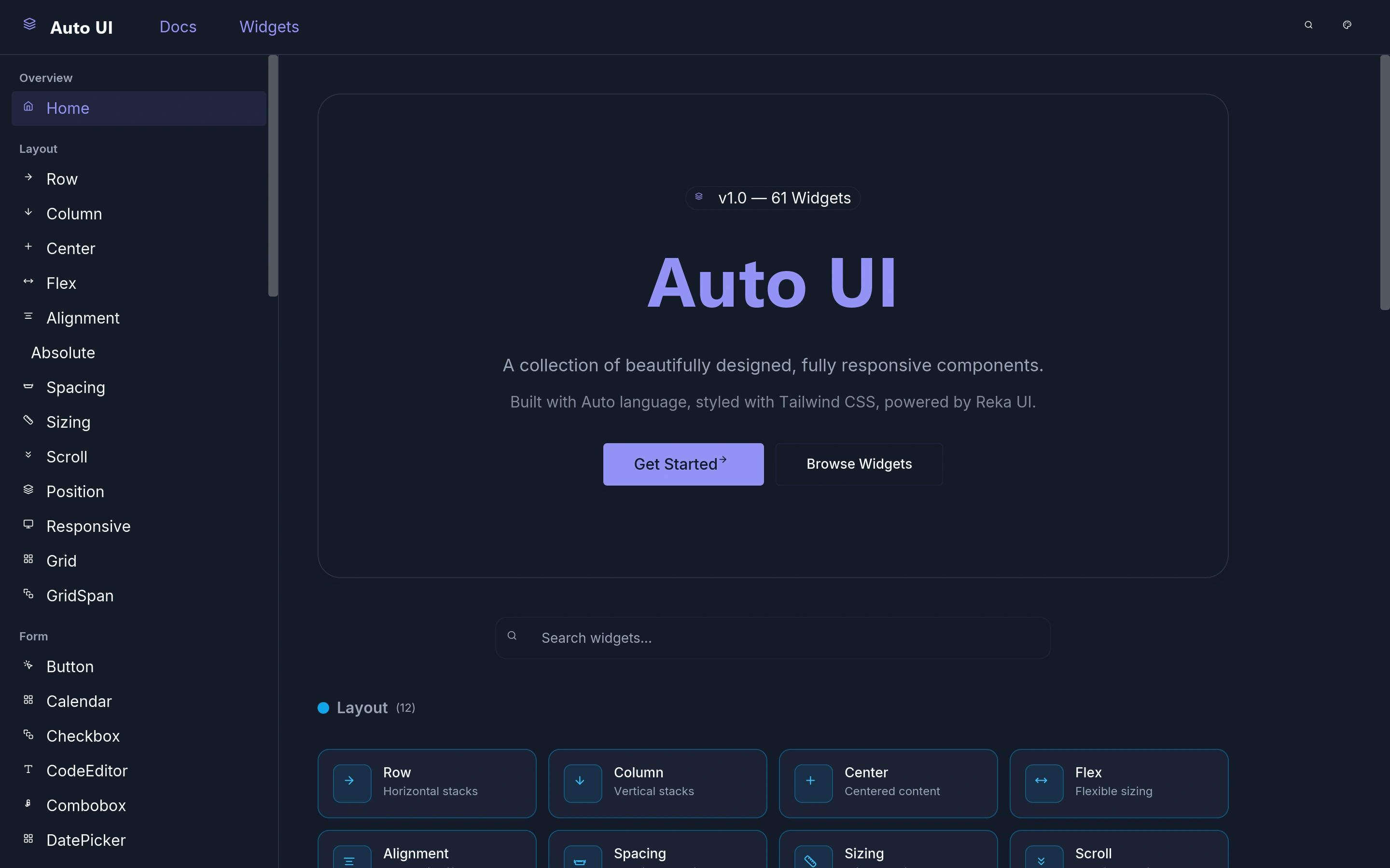Widgets Gallery desktop shape (VM)